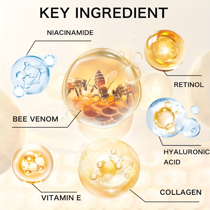 Bee Venom Instant Face Lift Cream Tightens & Firms Sagging Light Beige, Smooths Fine Lines & Wrinkles | Alcohol-Free with Hyaluronic Acid
