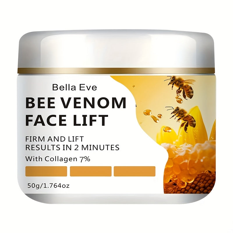 Bee Venom Instant Face Lift Cream Tightens & Firms Sagging Light Beige, Smooths Fine Lines & Wrinkles | Alcohol-Free with Hyaluronic Acid