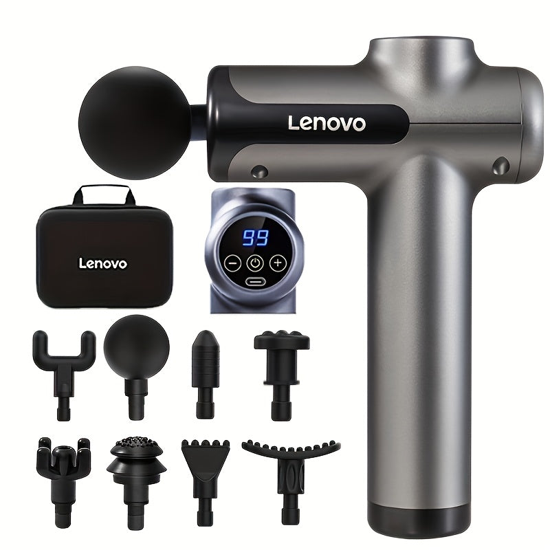 Lenovo Massage Gun - Quiet Percussion, 8 Heads, USB Rechargeable