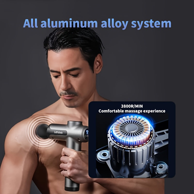 Lenovo Massage Gun - Quiet Percussion, 8 Heads, USB Rechargeable