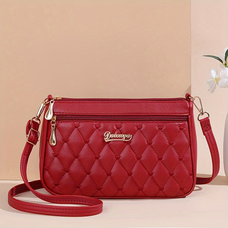Fashionable Crossbody Bag with Multiple Layers and Large Capacity