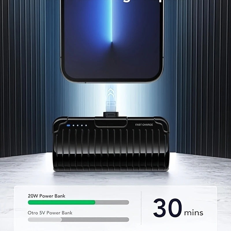 5000mAh Mini Power Bank, PD20W, Folding Stand, Ultra-Thin Portable, Compatible with all Apple series, for iPhone 14/13 Pro/12/XR/for AirPods Pro