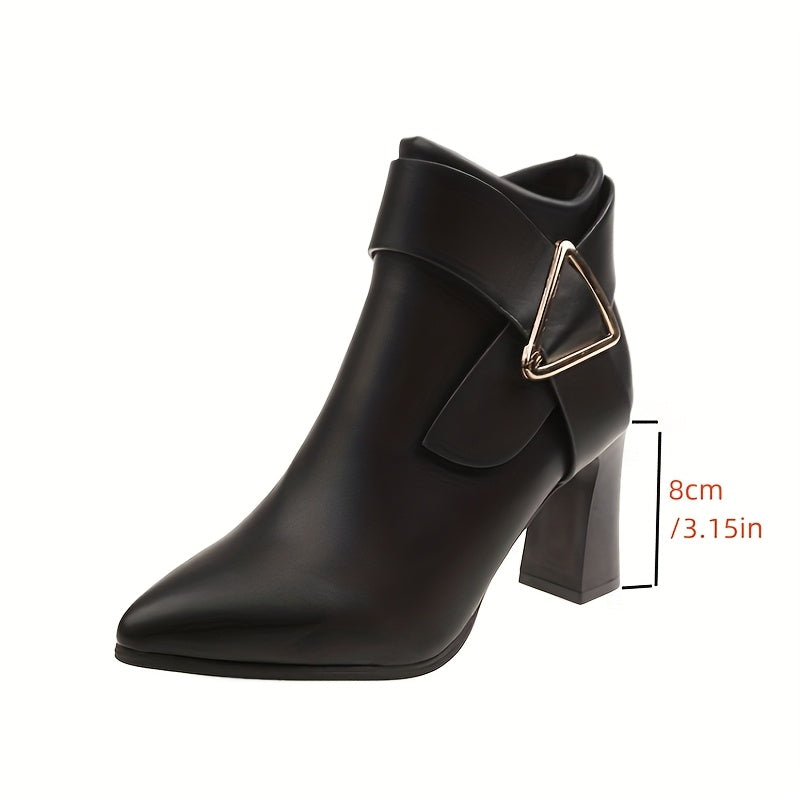 Korean Style Solid Color Pointed Toe Women's Chelsea Ankle Boots