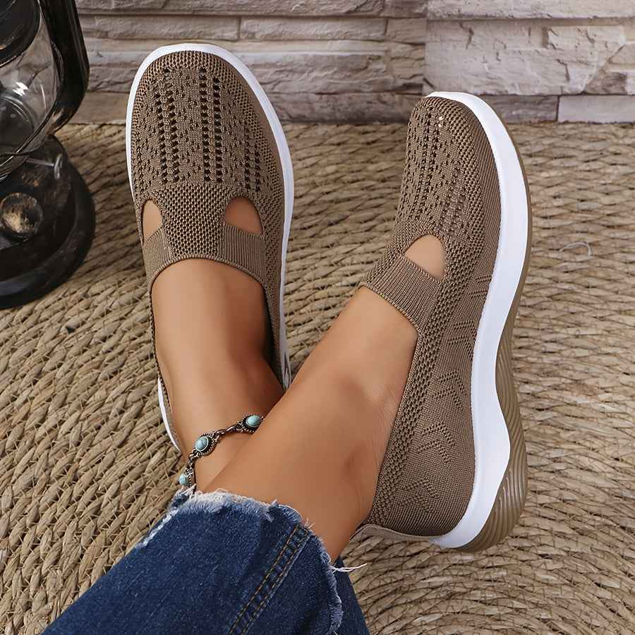 Women's Breathable Slip-On Sneakers - Lightweight Knit Casual Shoes with Arch Support, Machine Washable & All-Season Comfort, Multi-Color