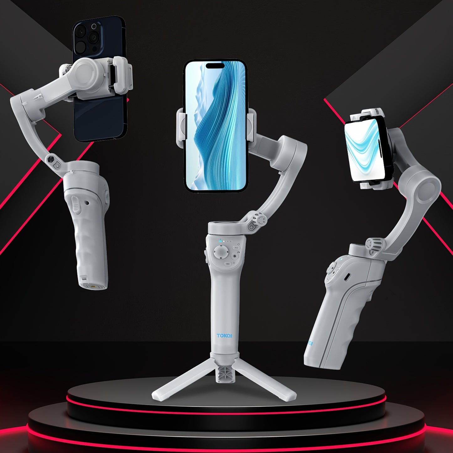 New three-axis PTZ stabilizer Intelligent anti-shake face recognition
