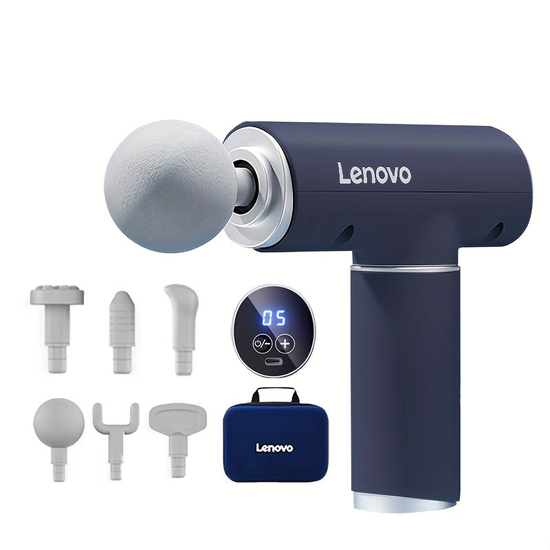 Lenovo Massage Device - Silent Percussion, 6 Attachments, USB Rechargeable