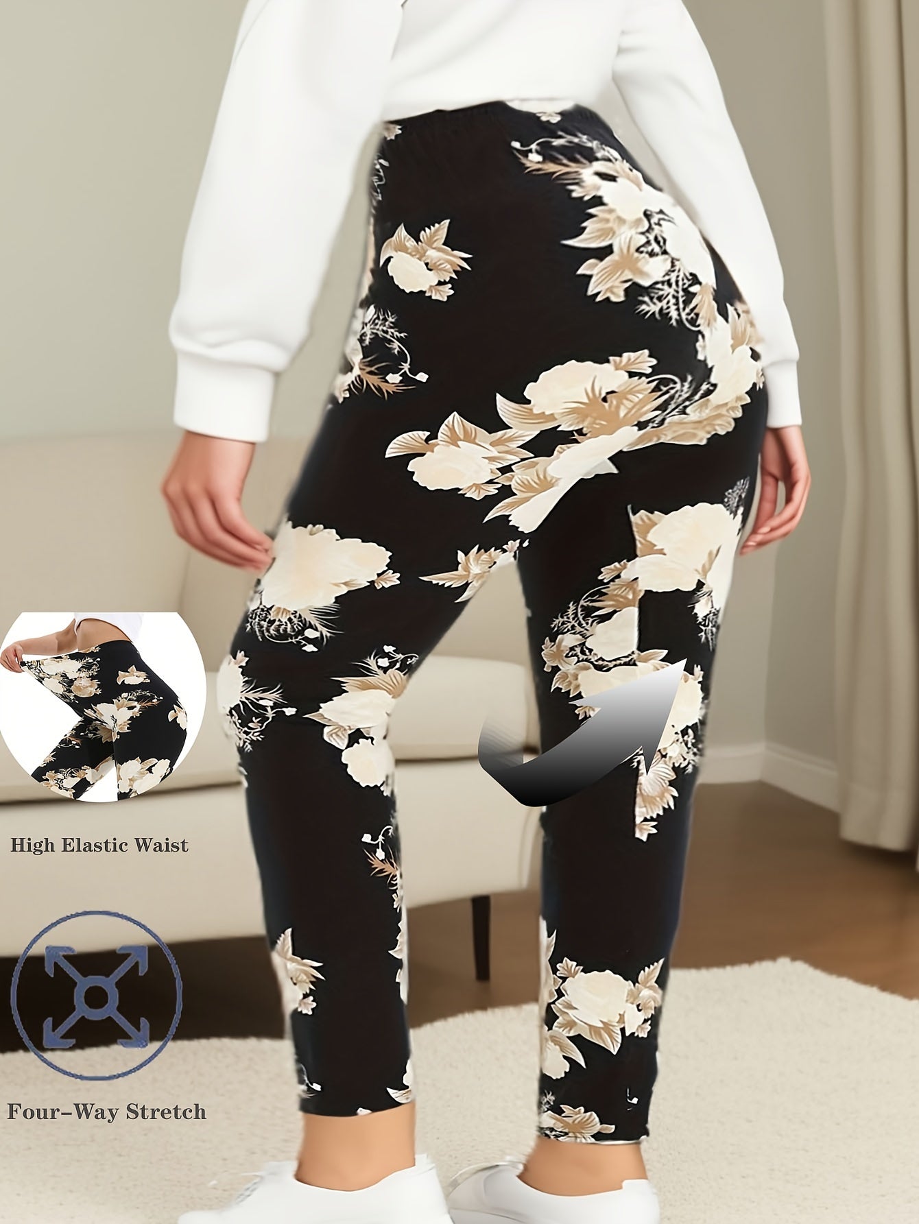 Super Stretchy Plus-Size High-Waist Leggings for Women