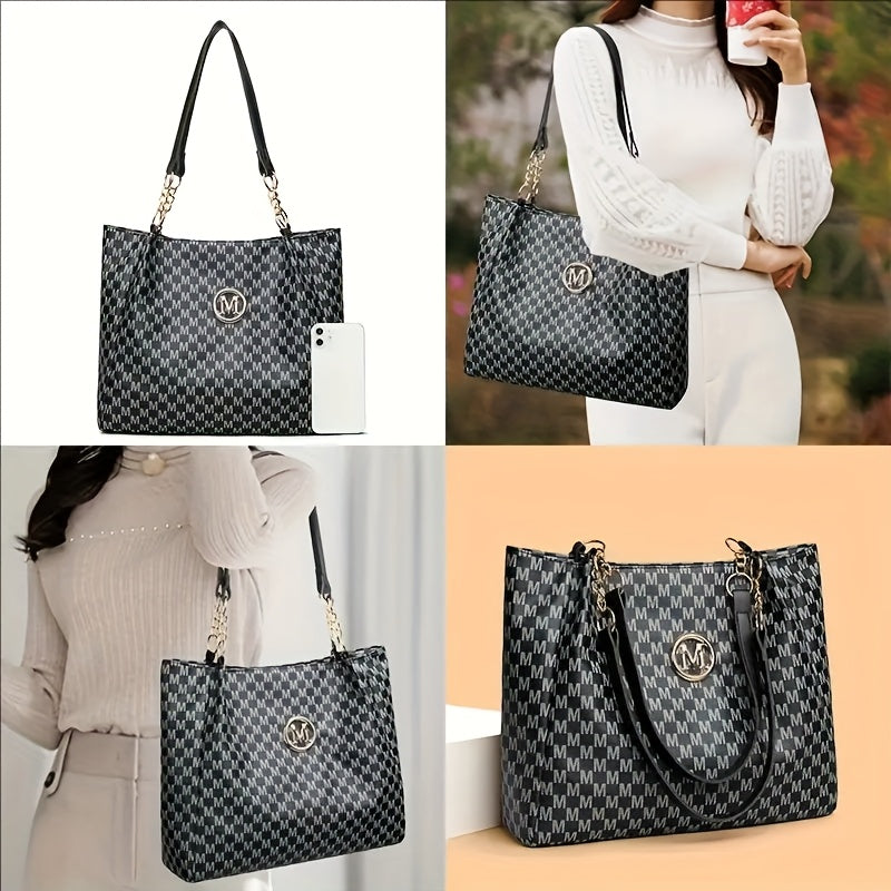 Elegant Golden Chain Women's Tote Bag
