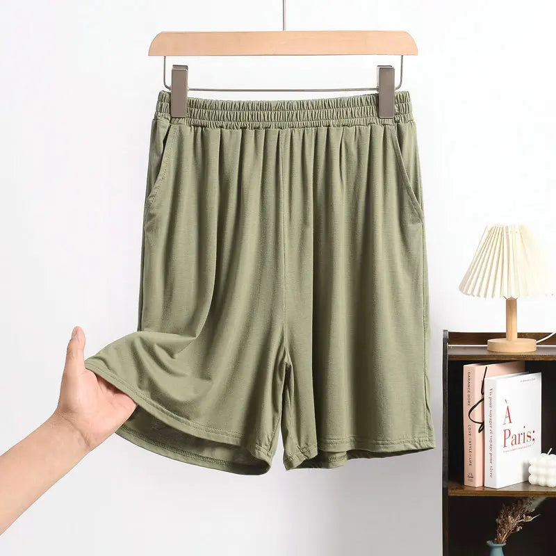 Large size Modal Pocket Shorts High stretch Summer Thin wide leg Short pants Homewear Loose pants over the knee XL to 6XL