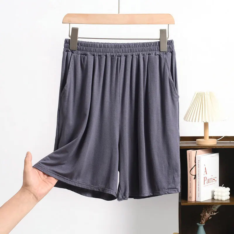 Large size Modal Pocket Shorts High stretch Summer Thin wide leg Short pants Homewear Loose pants over the knee XL to 6XL