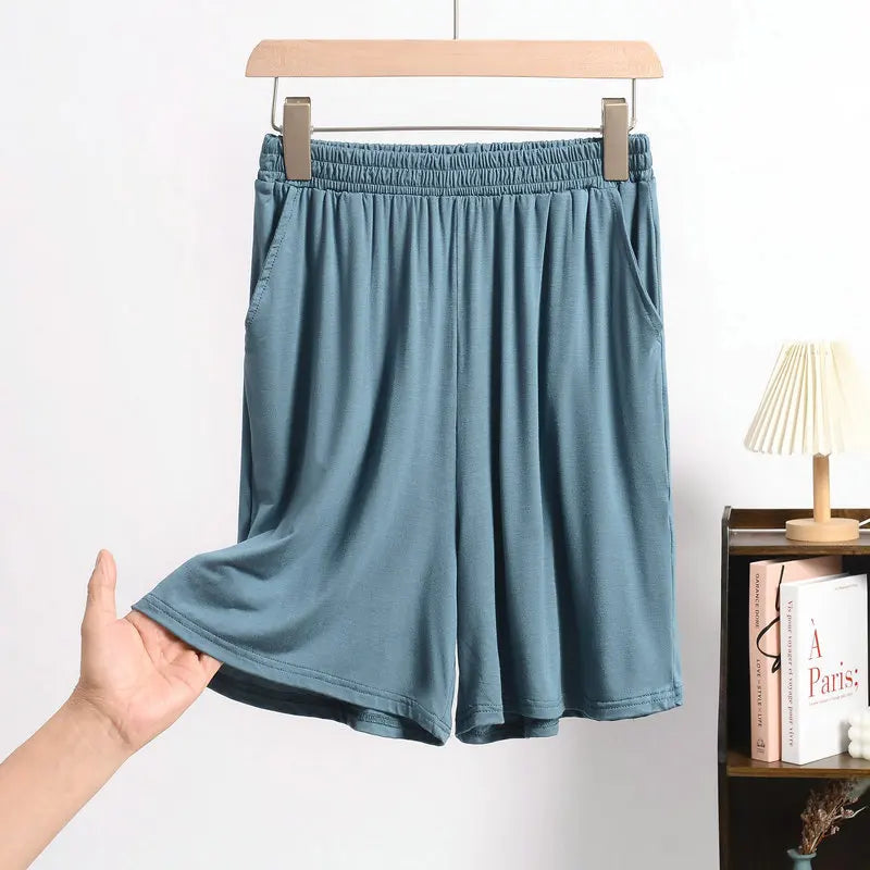 Large size Modal Pocket Shorts High stretch Summer Thin wide leg Short pants Homewear Loose pants over the knee XL to 6XL