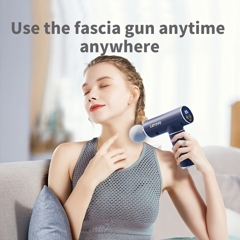 Lenovo Massage Device - Silent Percussion, 6 Attachments, USB Rechargeable