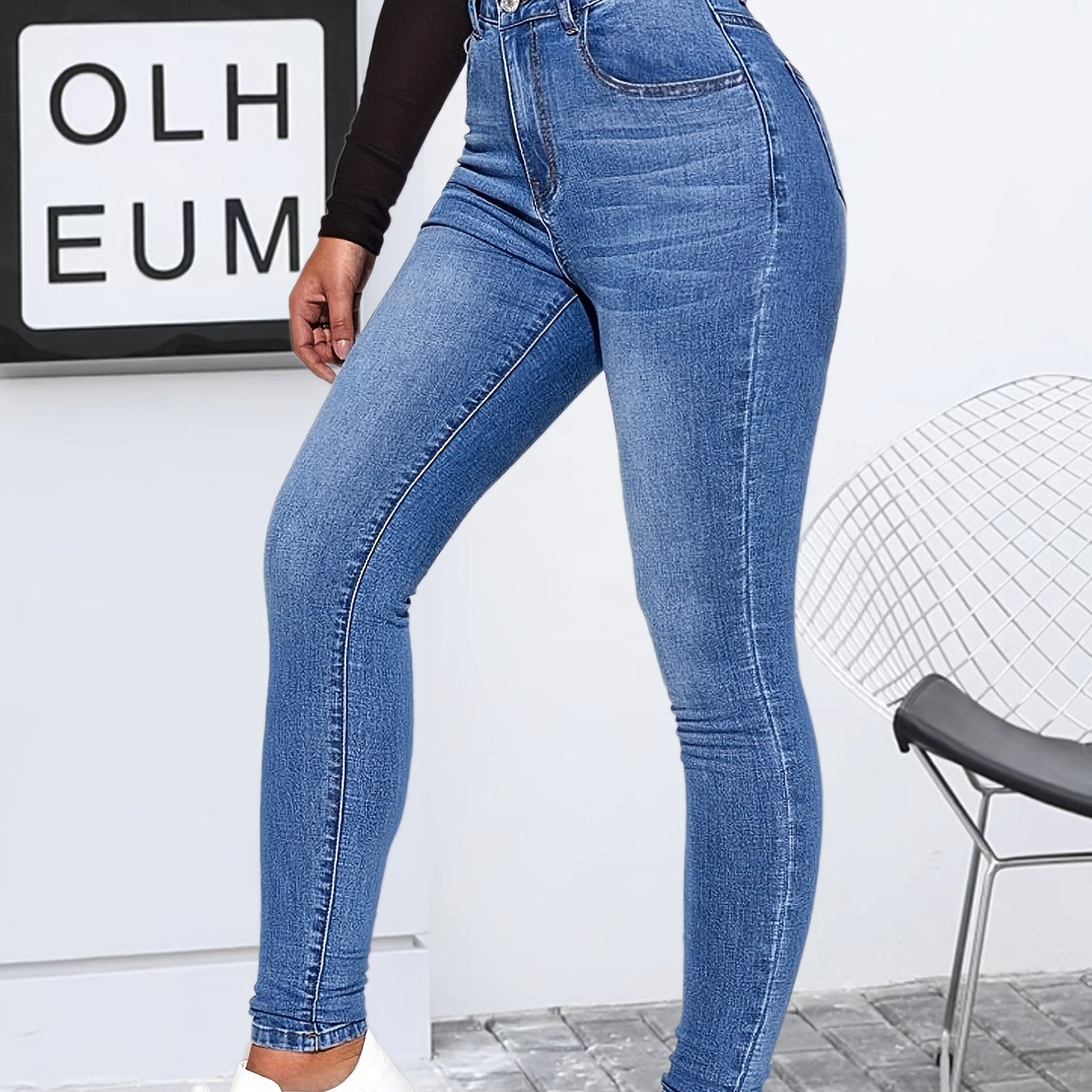 High Rise Stretchy Skinny Jeans for Women