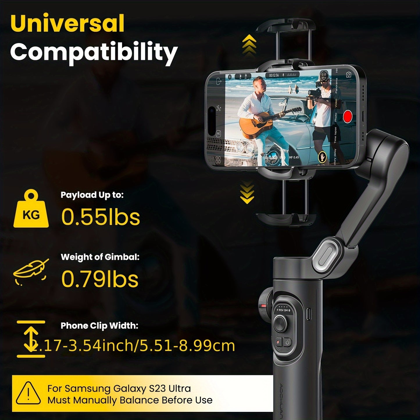 Smart XE Combo1: 3-Axis Phone Gimbal & Video Stabilizer Kit with RGB Fill Light