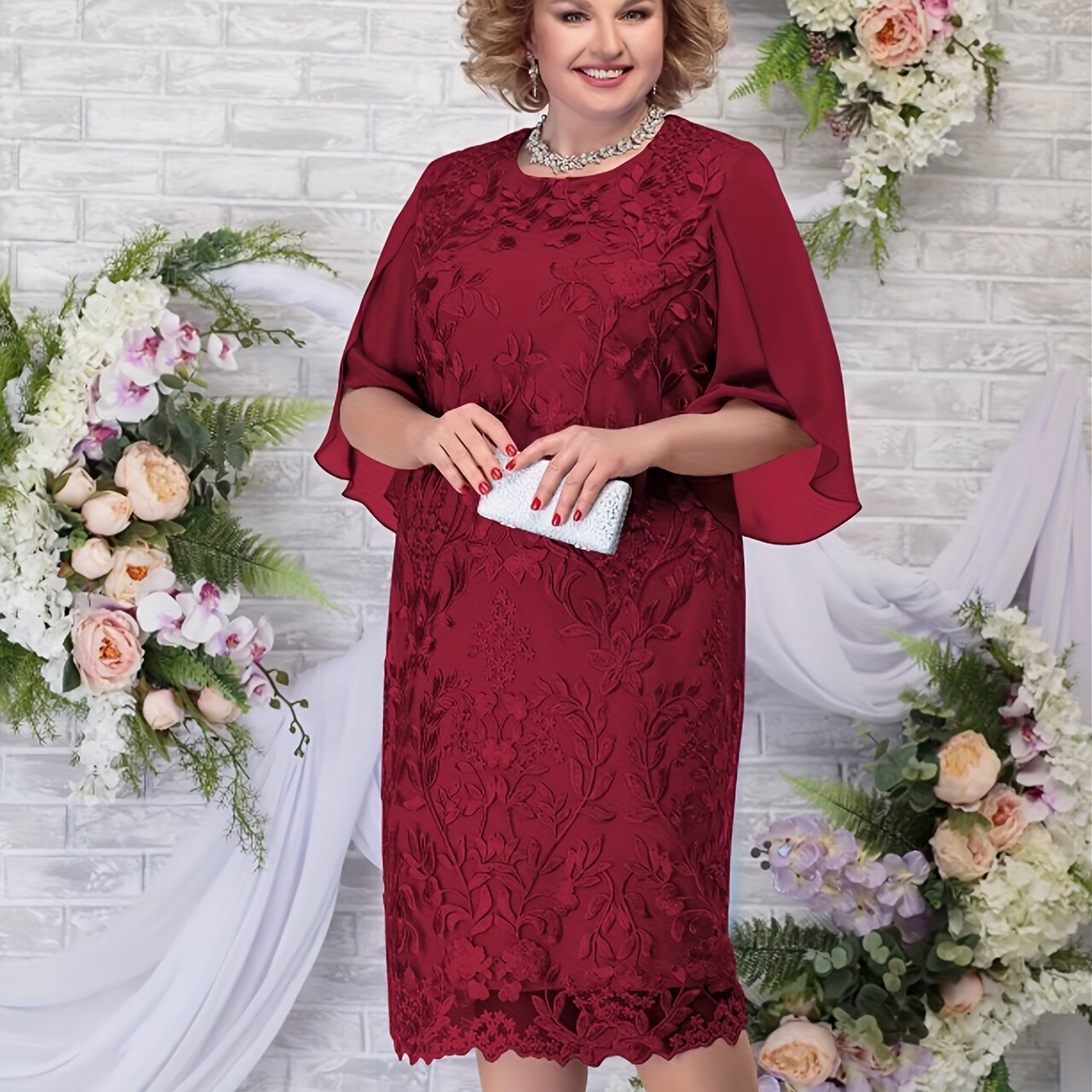 Elegant Blue Floral Embroidered Maxi Dress for Women - Sleeveless, Knee-Length, Perfect for Weddings and Formal Events, Fitted Bodycon