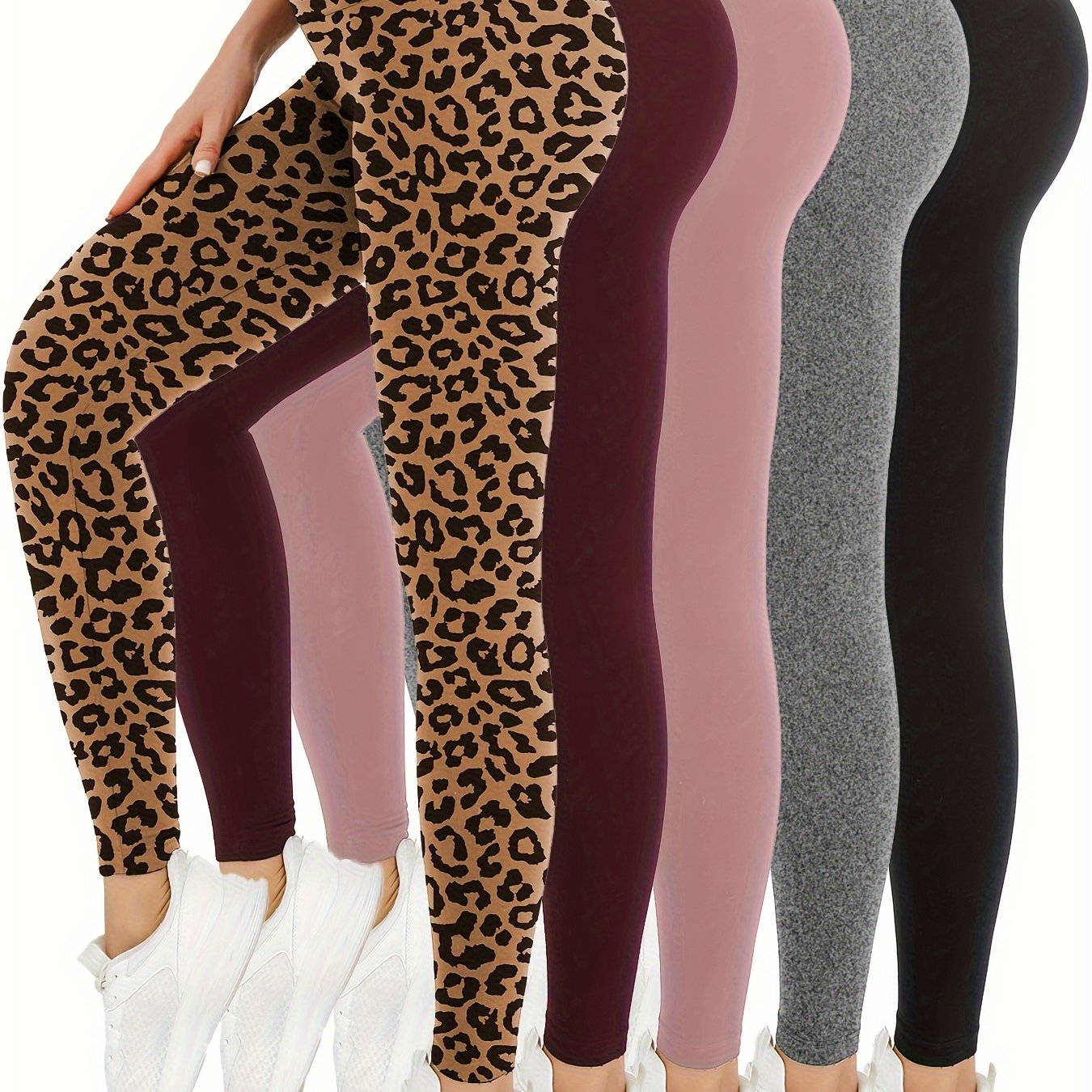 5-Pack Women's High Waisted Yoga Leggings
