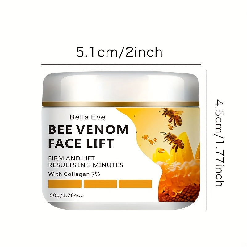 Bee Venom Instant Face Lift Cream Tightens & Firms Sagging Light Beige, Smooths Fine Lines & Wrinkles | Alcohol-Free with Hyaluronic Acid