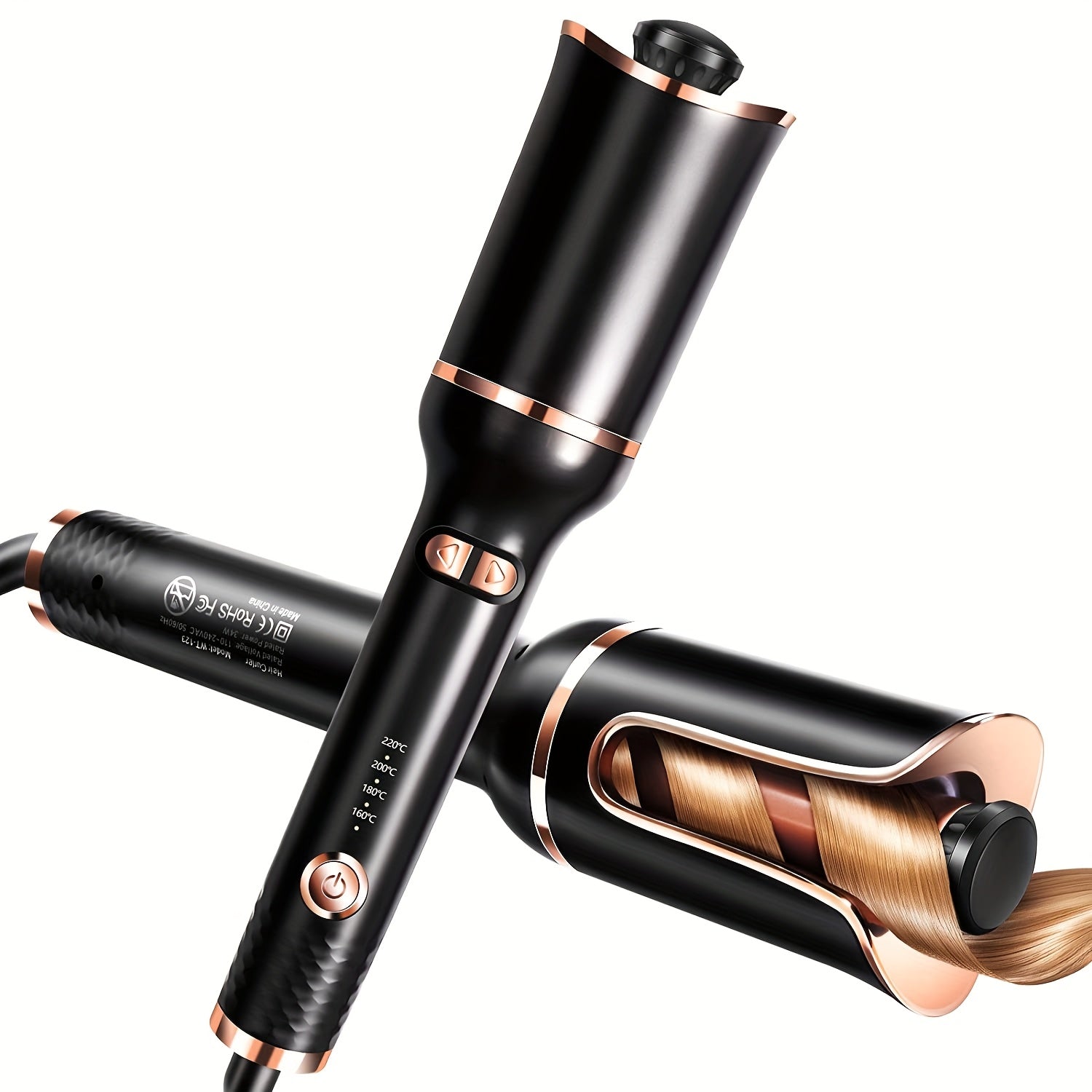 360° Rotating Hair Curler with 4-Speed Adjustable Temperature