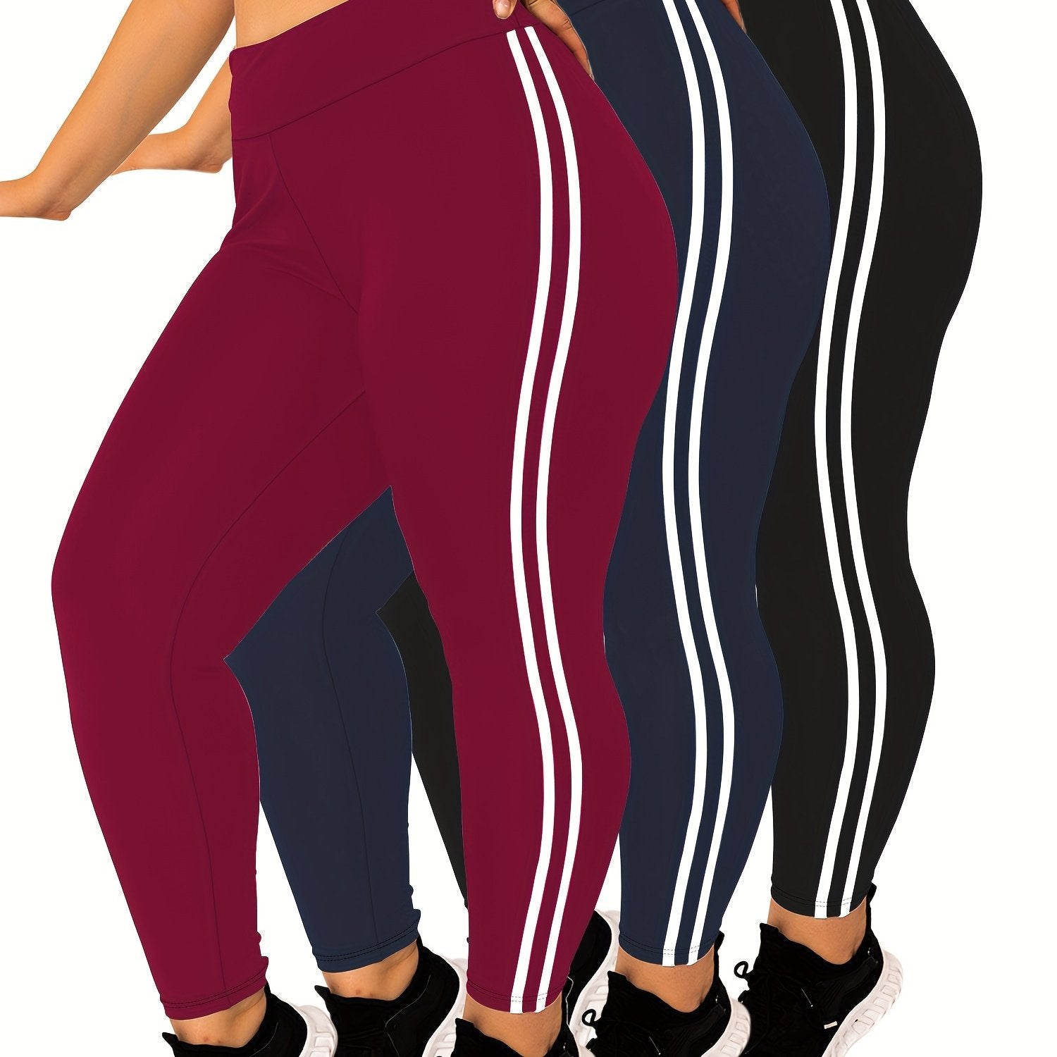 3-Pack Plus Size High Waist Skinny Leggings