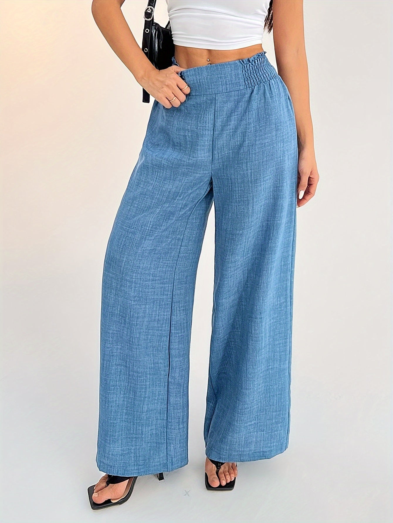Women's Casual Denim Wide-Leg Pants