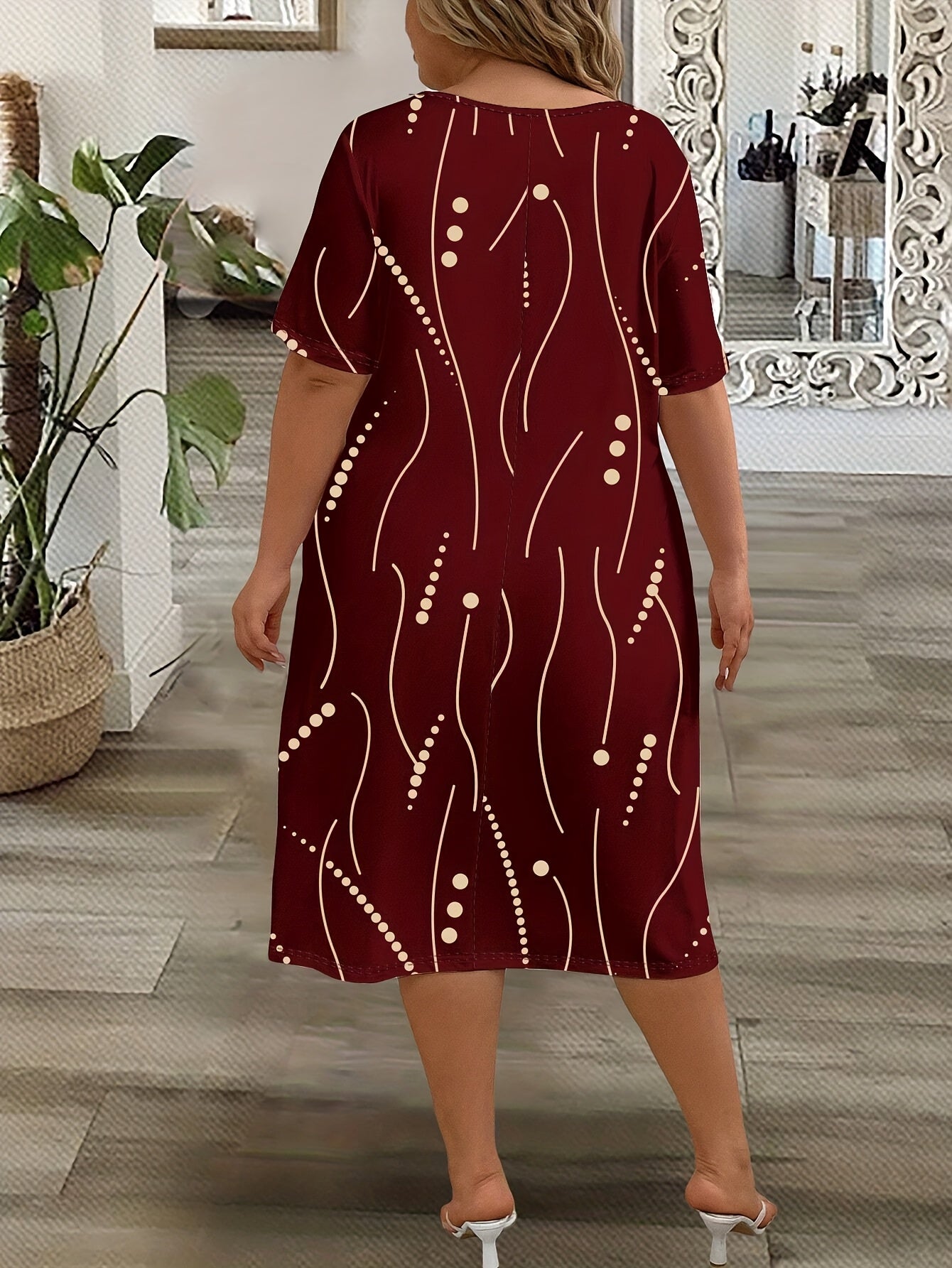 Women's Plus Size Casual Midi Dress