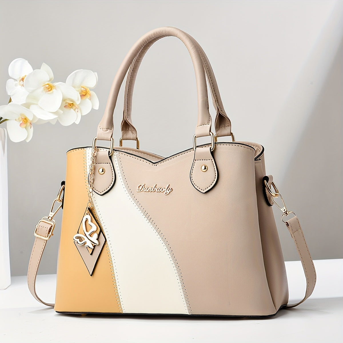Casual Geometric Two-Tone Large Capacity Bag for Women