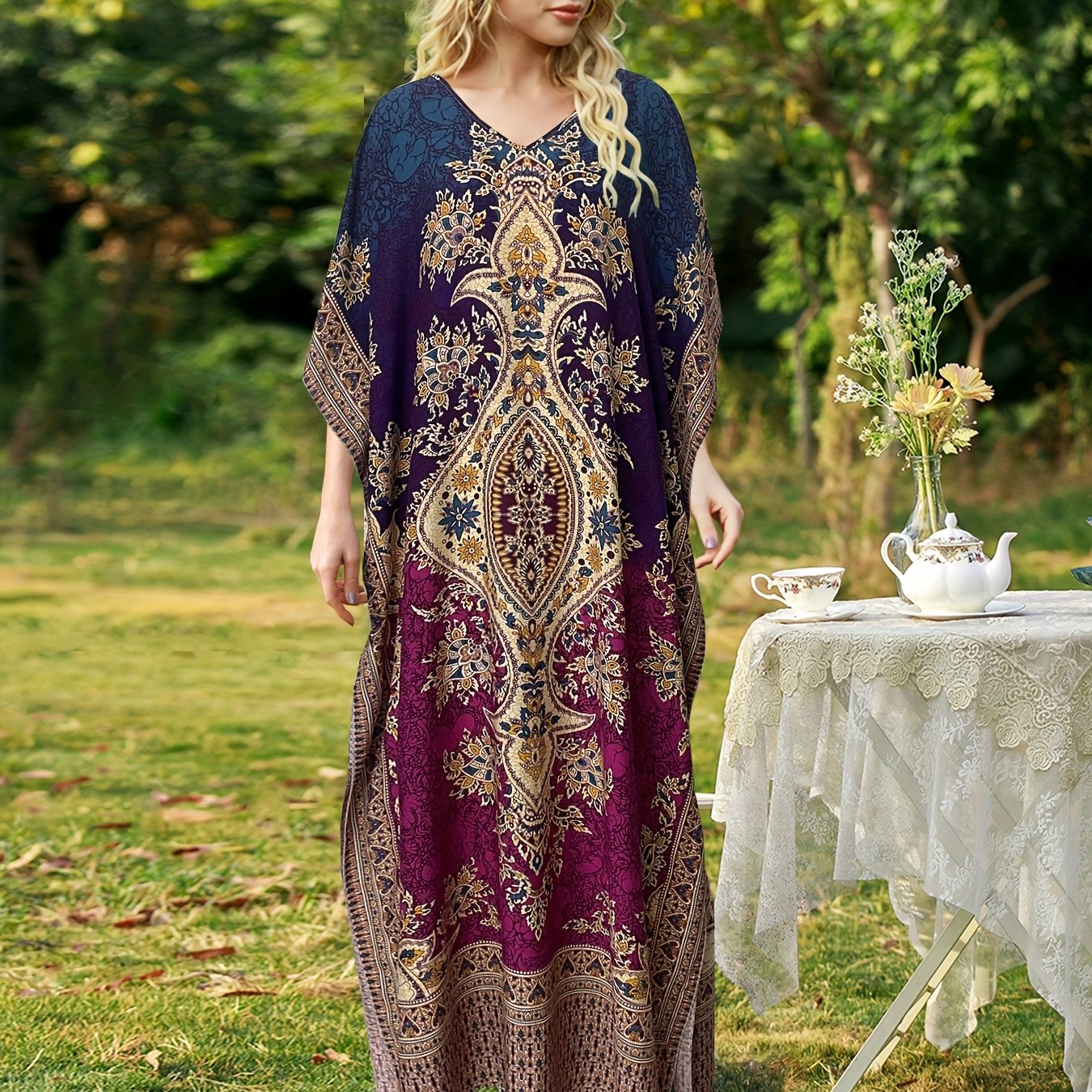 Plus Size Women's Bohemian Vacation Dress