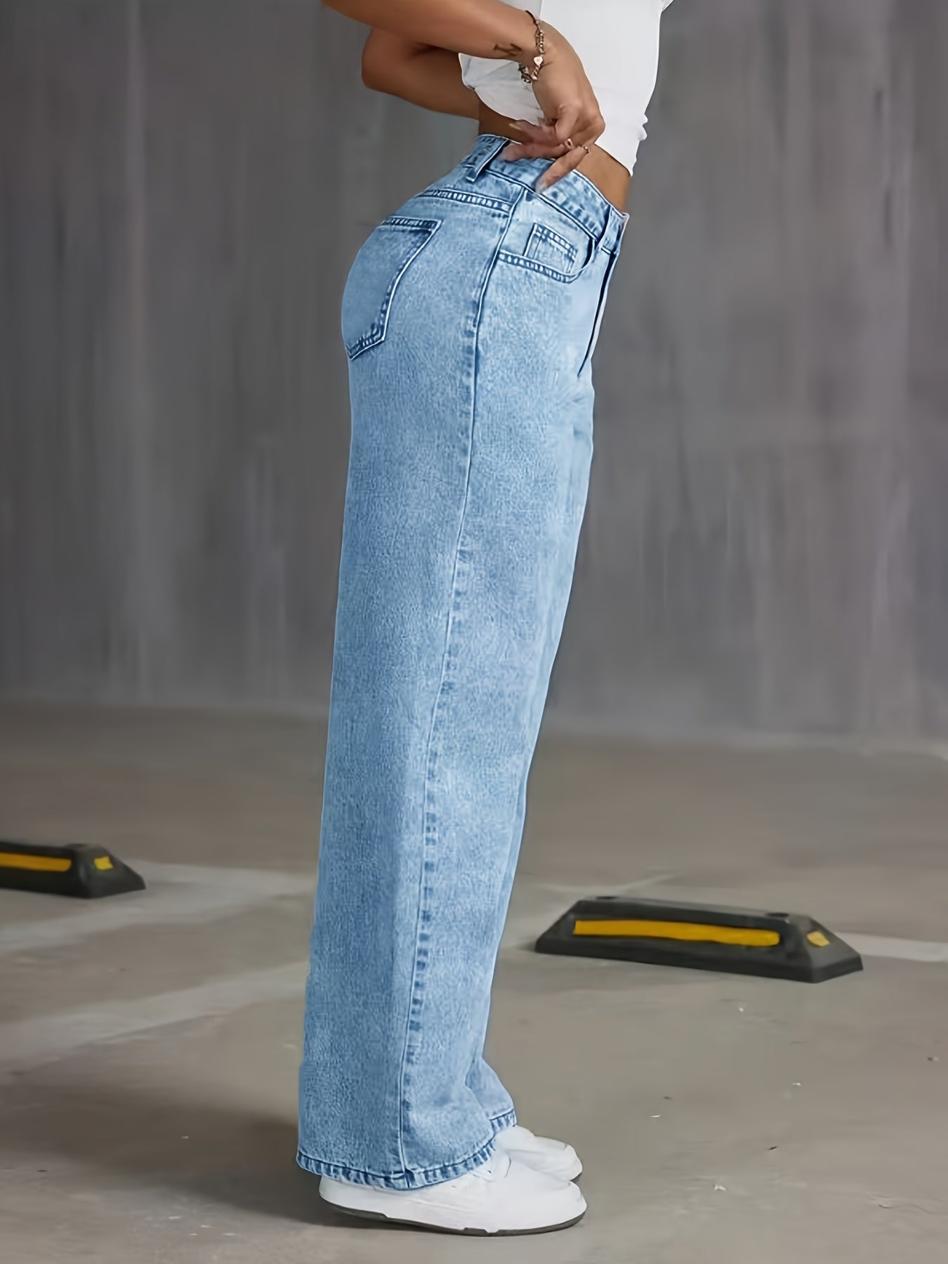 Plus-Size Stretchy Jeans for Women, Featuring a Classic Washed Snowflake Design, Comfortable Fit