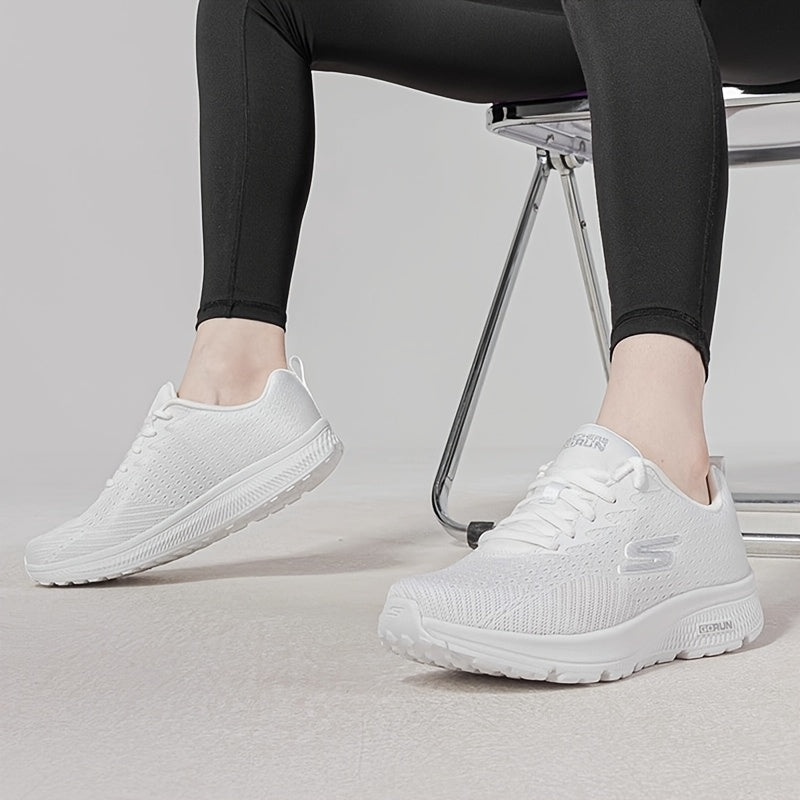 Women's Skechers Gym Walking Running Shoes - Breathable White Athletic Sneakers with Stability Support, Cushioned EVA Insole & Non-Slip