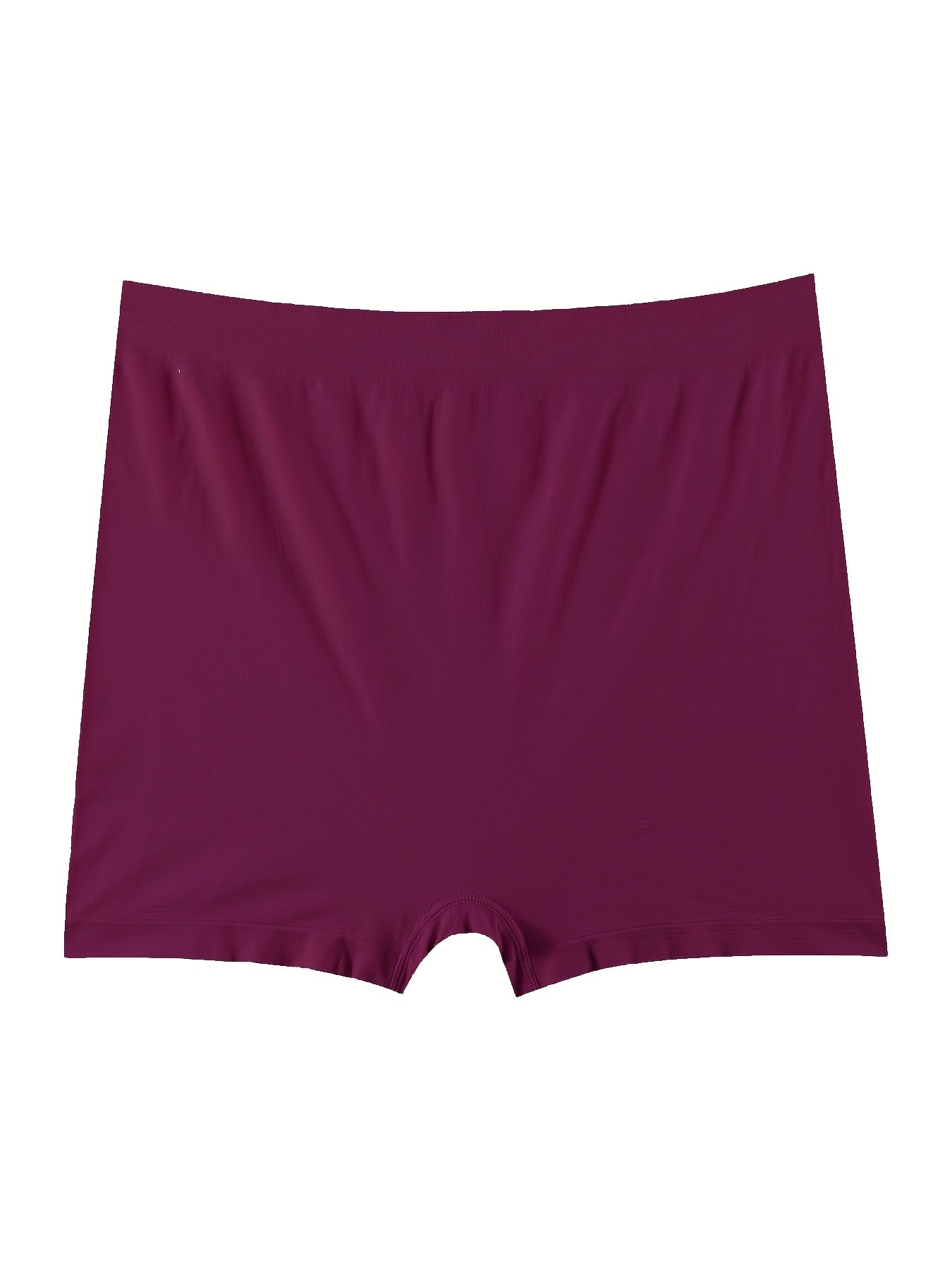 5pcs Plus Size Women's High-Waist Seamless Boxer Briefs in Assorted Colors - Soft, Stretchy Knitted Fabric for Comfort | Ideal for Yoga, Fitness,