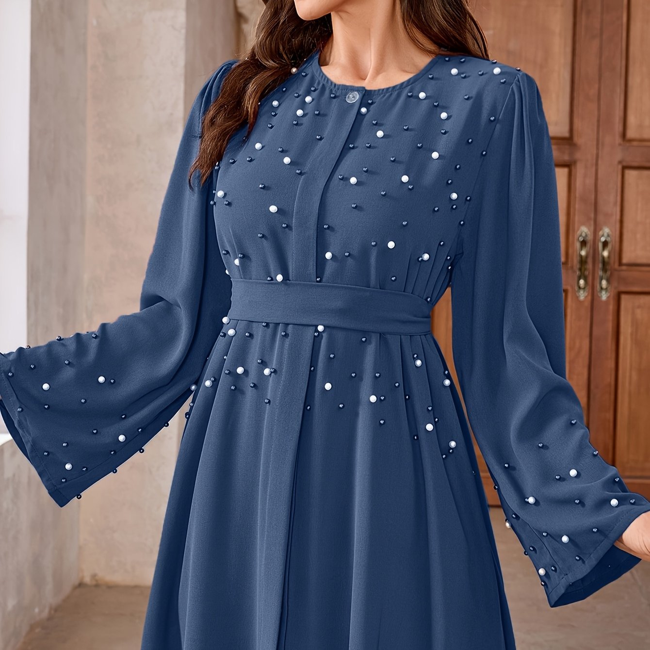 Abaya with Long Sleeves and Belt