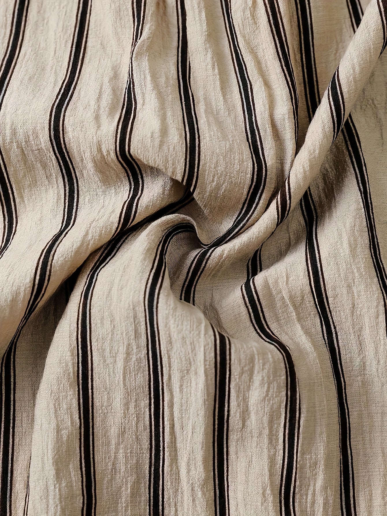 Women's Casual Business V-Neck Button-Up Shirt - Short Sleeve Striped Blouse with Chest Pocket