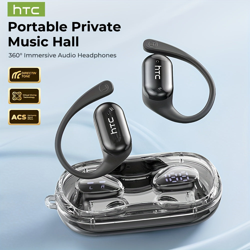 HTC NE37 OWS Wireless AI Translation Earbuds with Multi-Language Support, 6.0 Low Latency HIFI Sound Quality