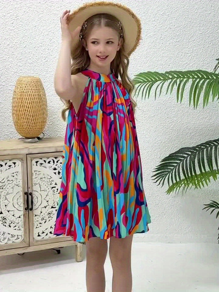 Boho Style Tween Girl Summer Dress, 100% Polyester