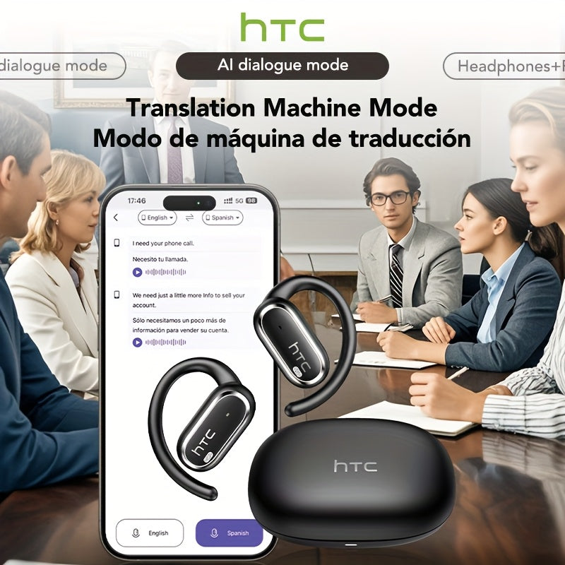 HTC NE03 Open OWS Wireless Headset Supports 135 Languages Real Real-time Translation Earbuds Call Noise Cancelling