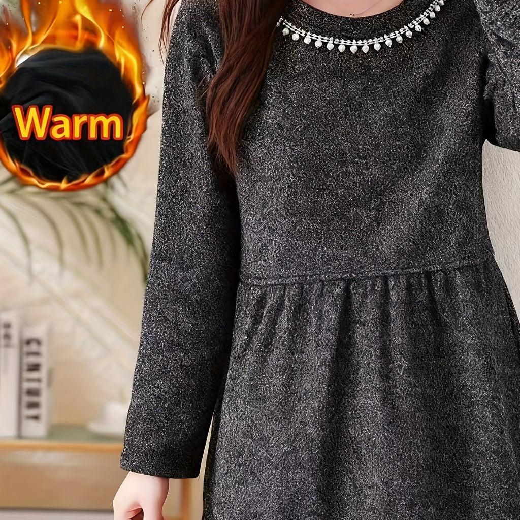 Winter Jacket with -like Faux Shearling Collar & - Longline Coat for Cold Weather