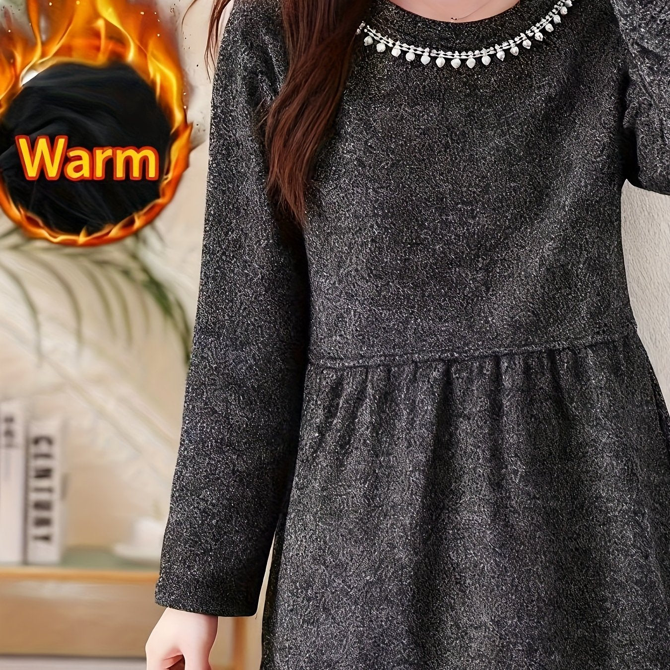 Winter Jacket with -like Faux Shearling Collar & - Longline Coat for Cold Weather