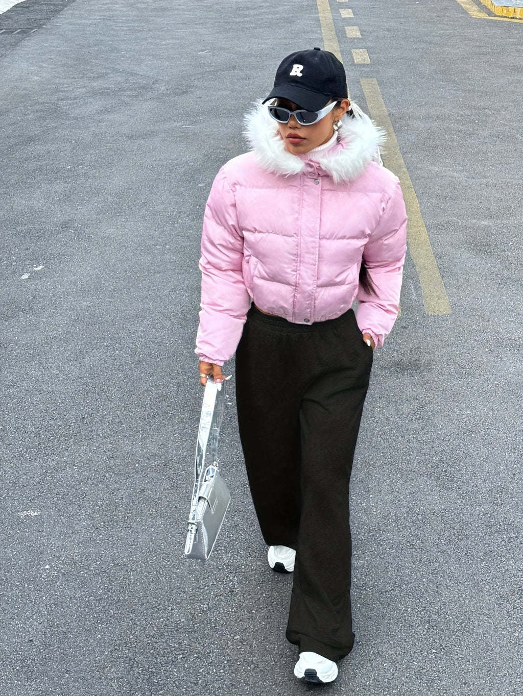 Women's Jogger Pants - Elastic Waistband Wide-Leg Lounge Pants with Side Pockets