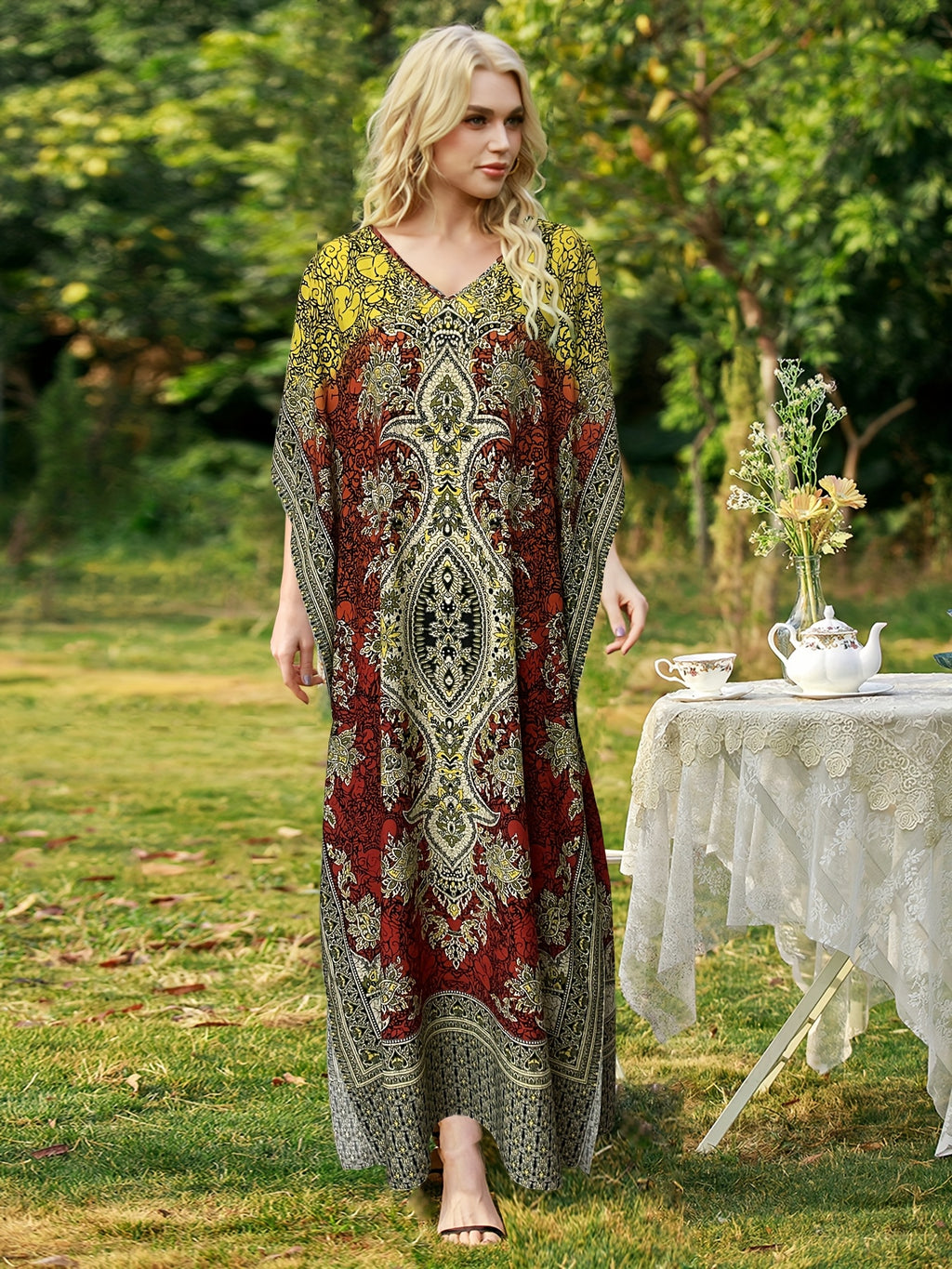 Plus Size Women's Bohemian Vacation Dress