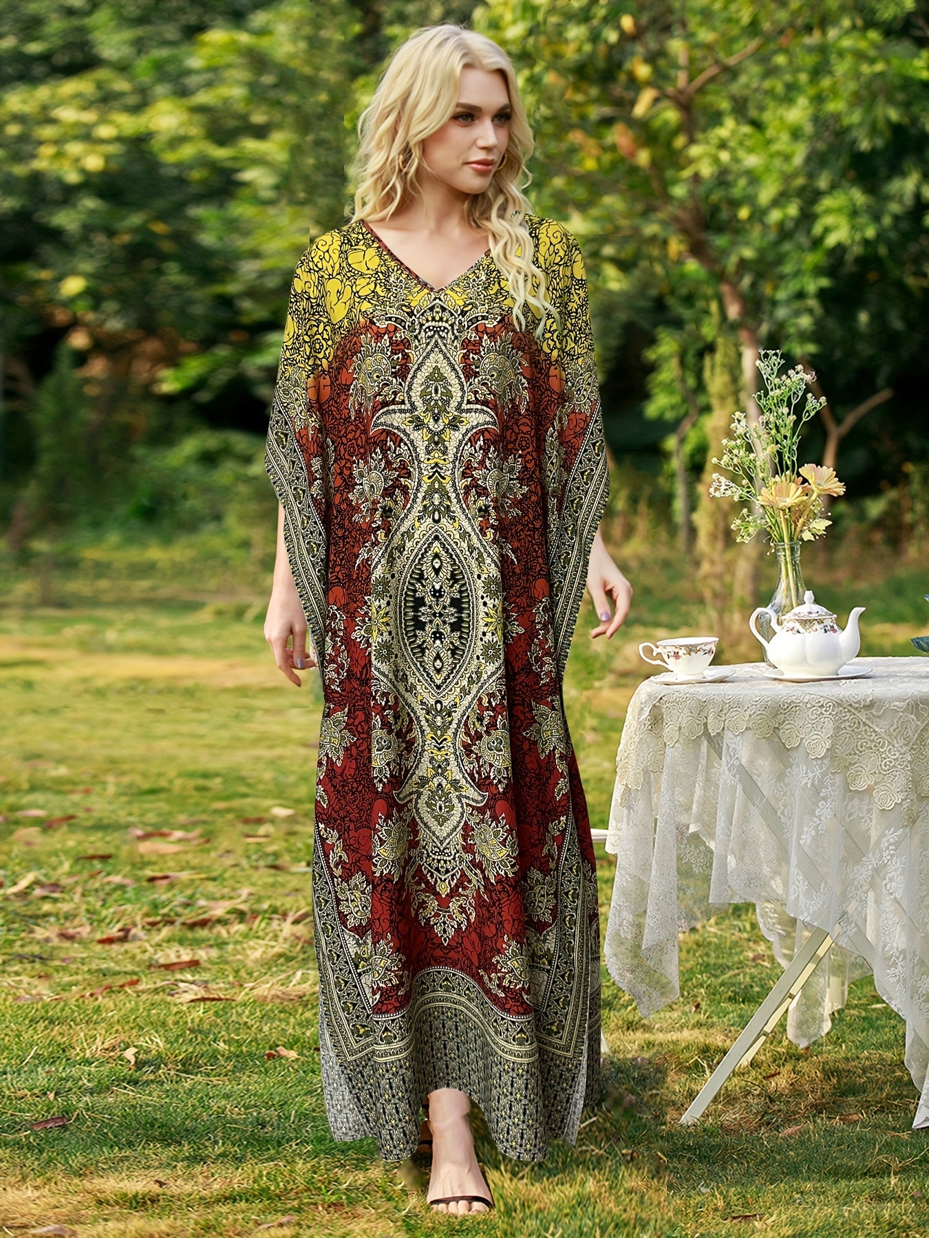 Plus Size Women's Bohemian Vacation Dress