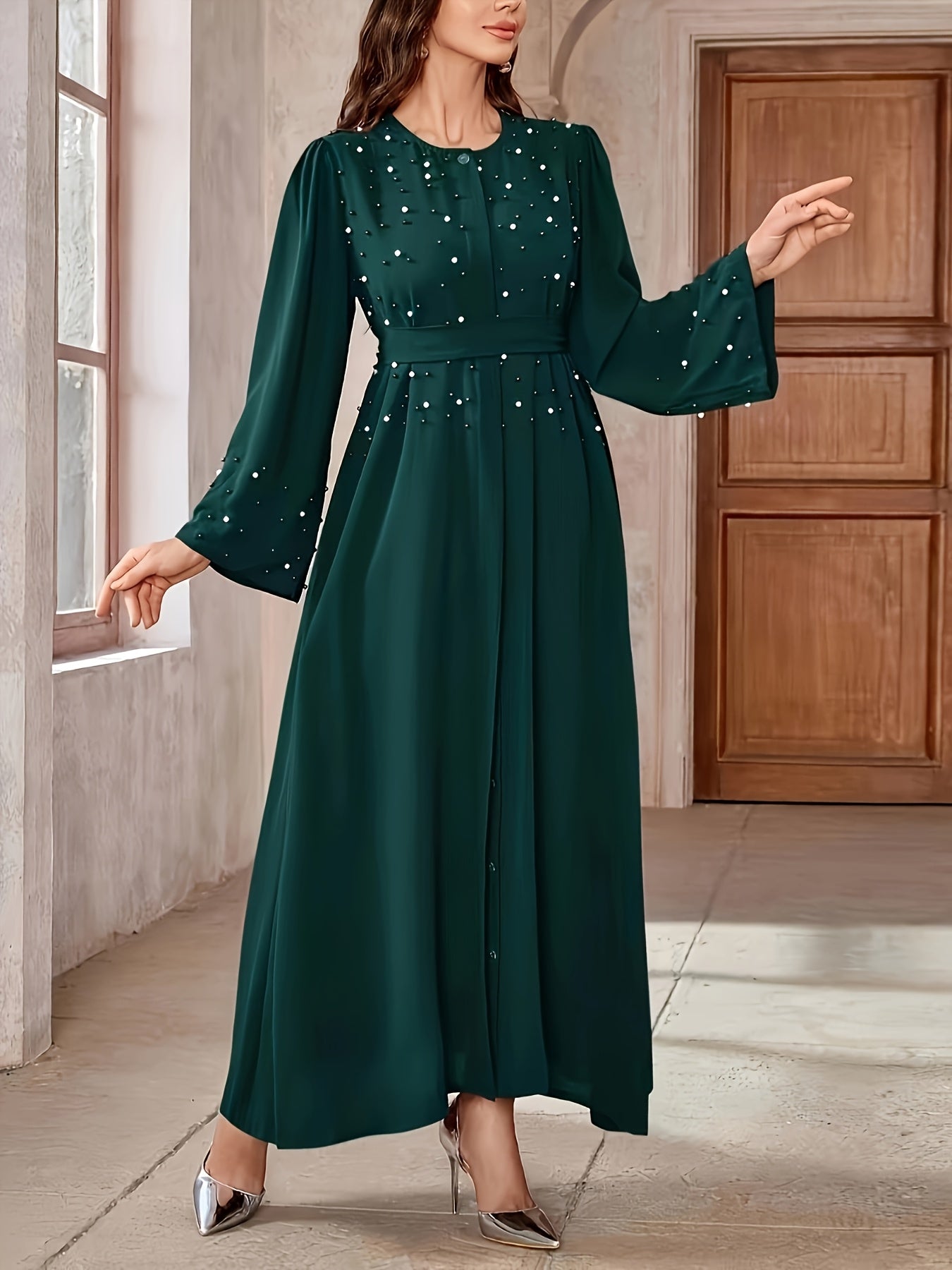 Abaya with Long Sleeves and Belt