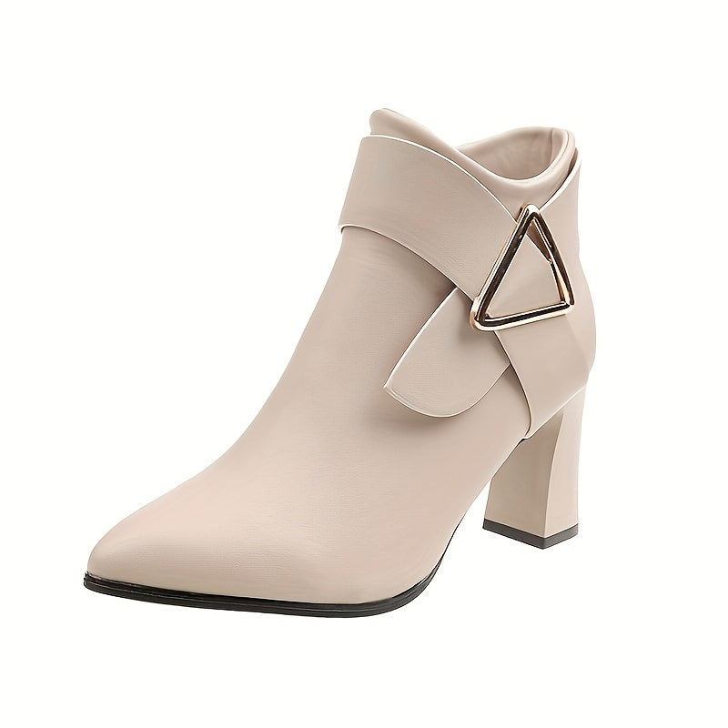Korean Style Solid Color Pointed Toe Women's Chelsea Ankle Boots