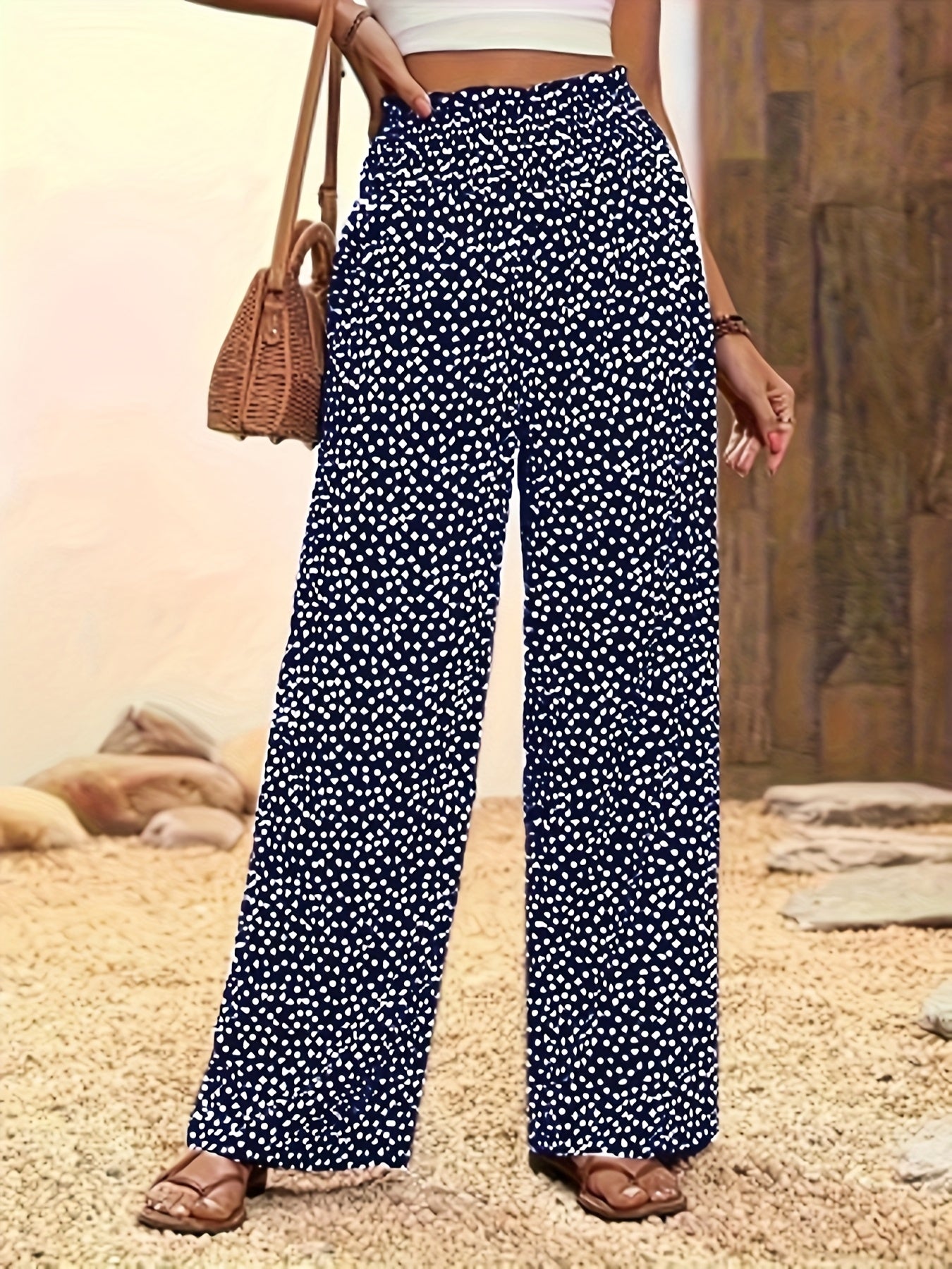 Casual Elastic Waist Loose Pants for Women