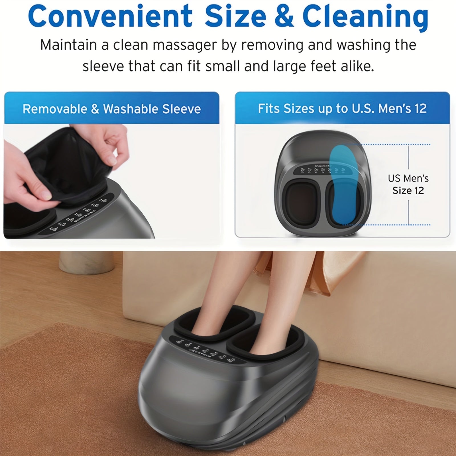 Foot Massager Device Featuring Comforting Heat and Intense Kneading