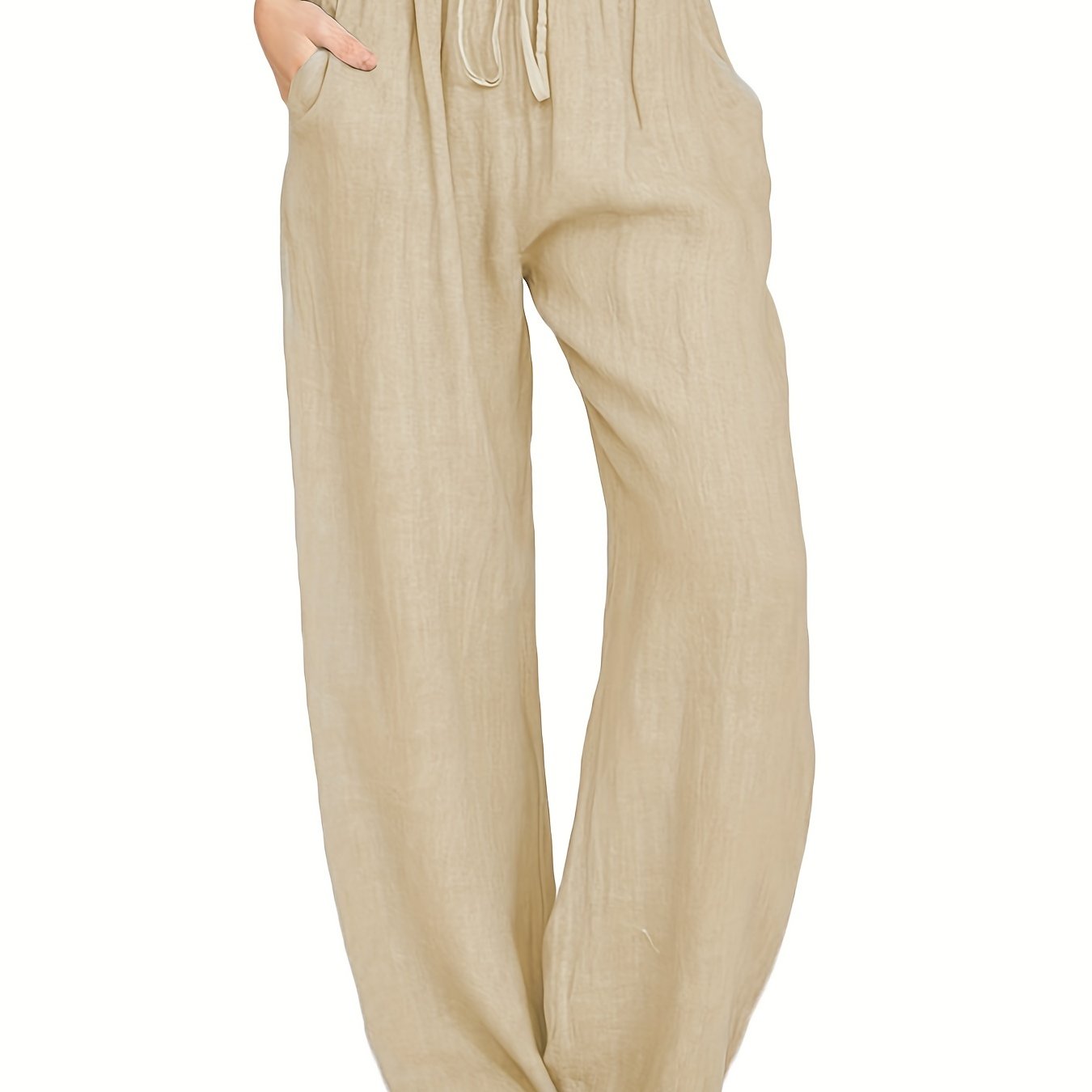 Drawstring Wide Leg Solid Loose Palazzo Pants