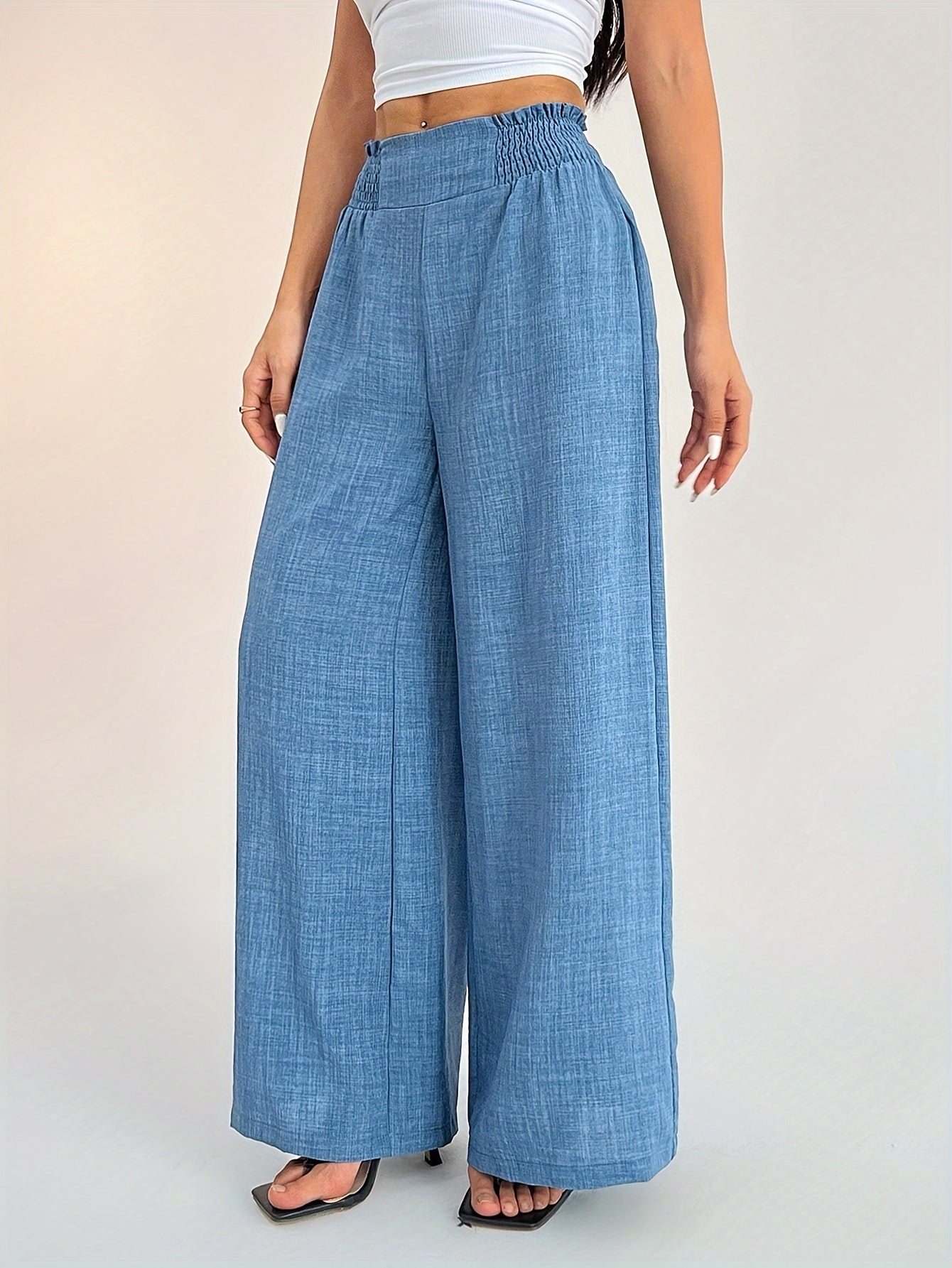 Women's Casual Denim Wide-Leg Pants