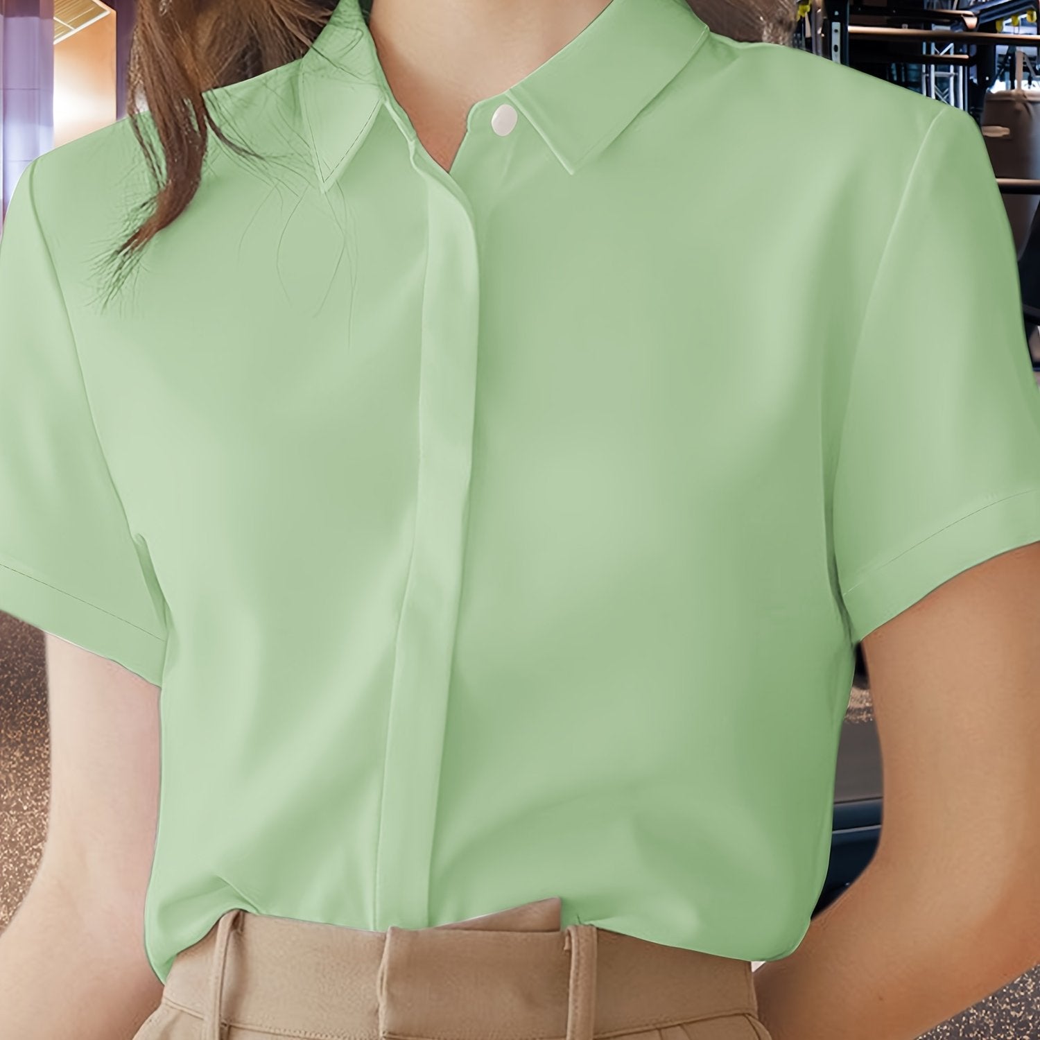 Women's Classic Short Sleeve Shirt, Versatile Design