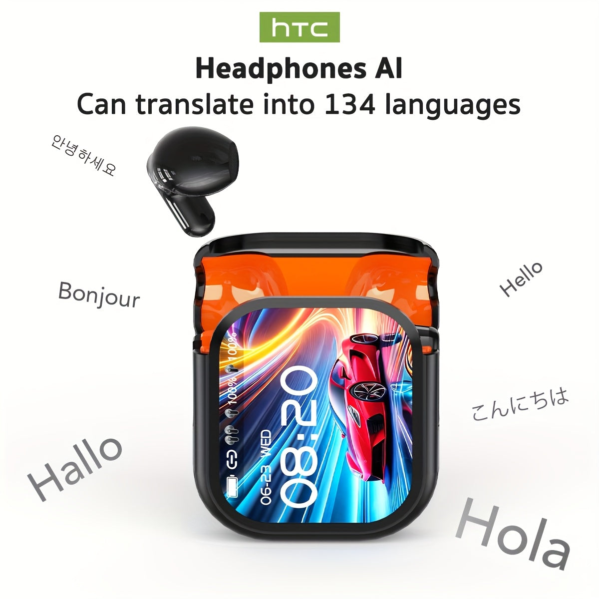 HTC NE20 TWS Wireless Translation Headset 6.0 Face-to-Face 134 Languages Real-Time Translation Suitable for Sports