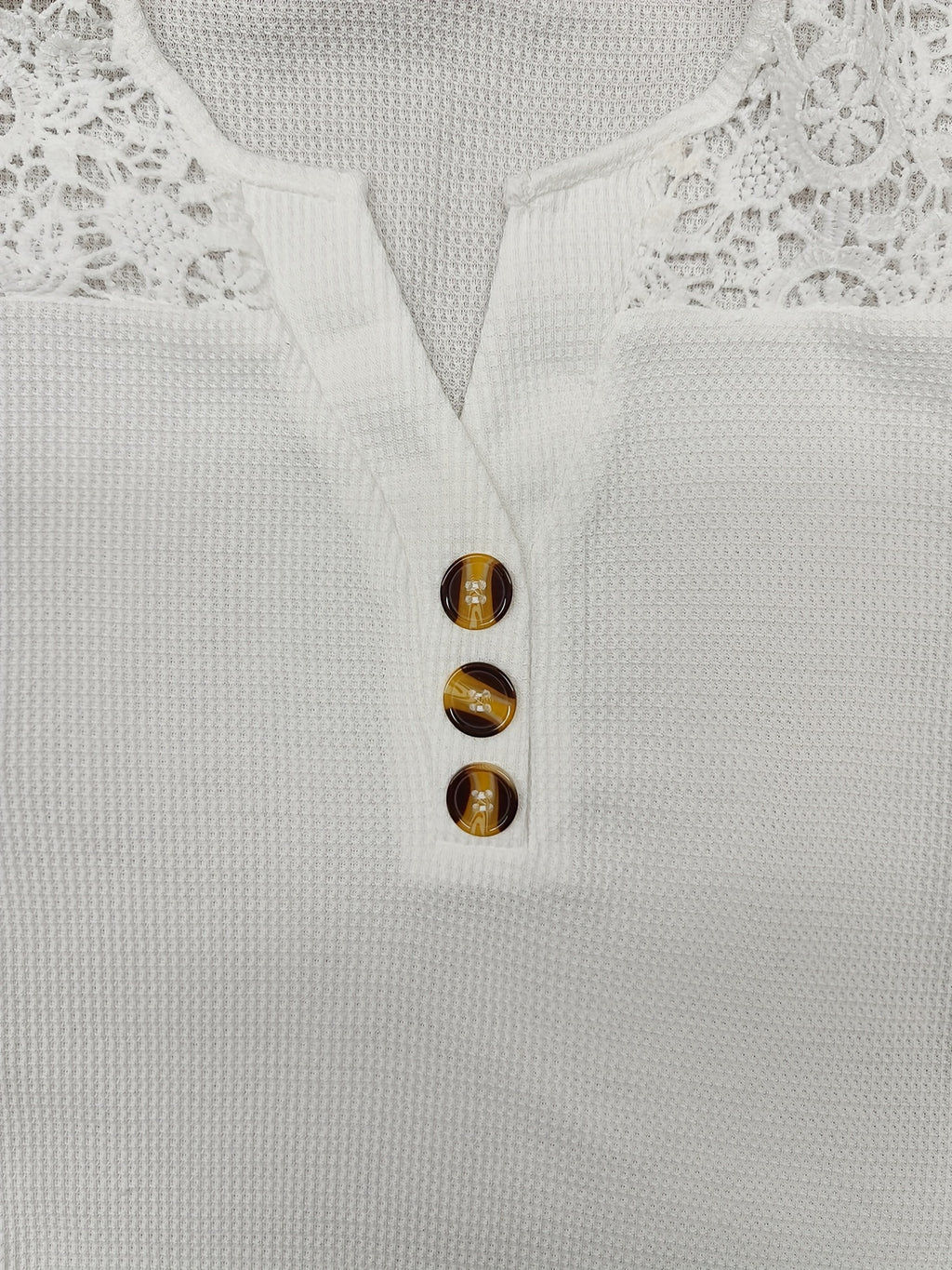 Women's White Lace Blouse with Short Sleeves