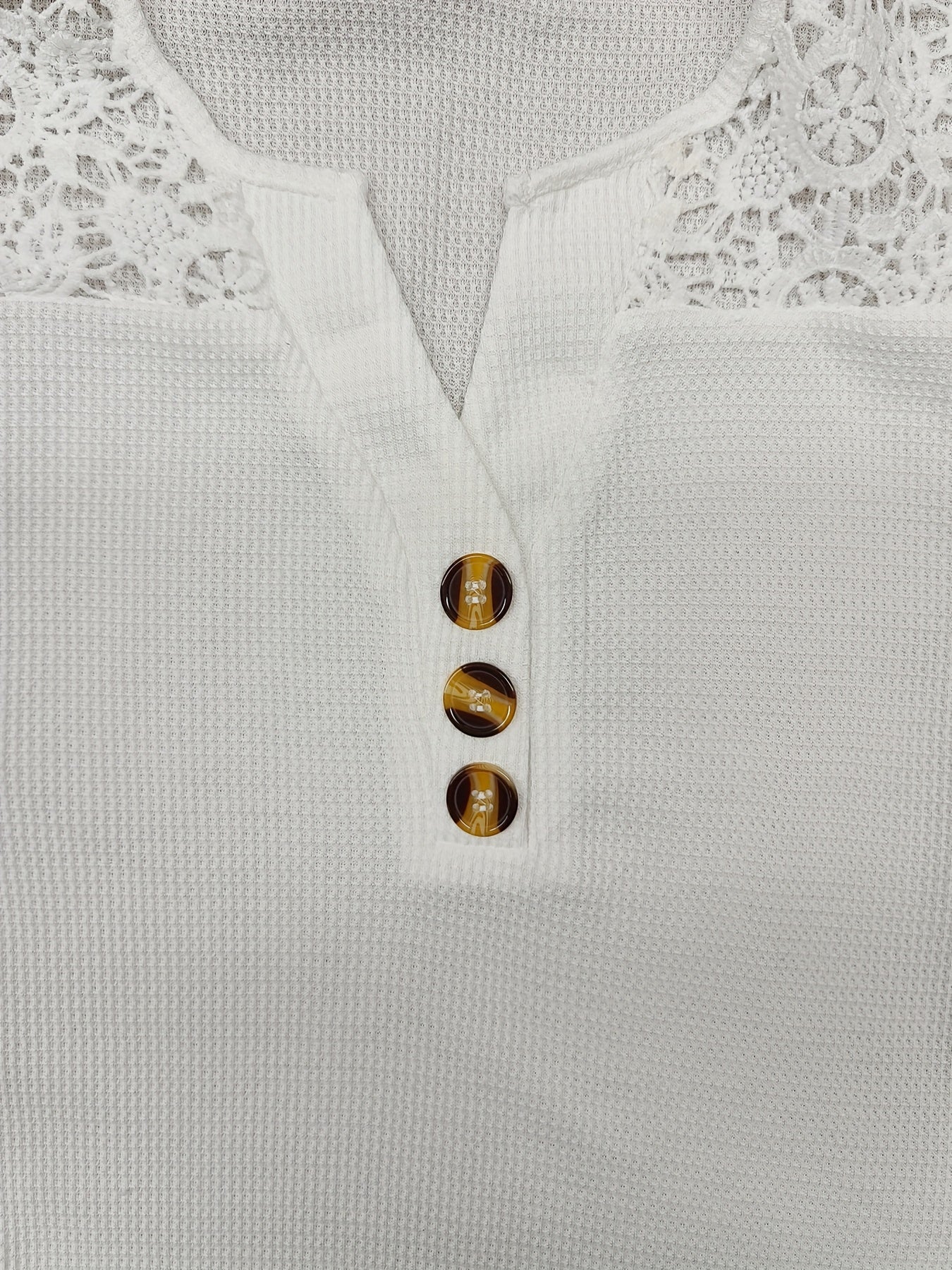 Women's White Lace Blouse with Short Sleeves